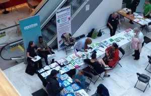 Picture of stallholders talking to residents at the diabetes week event