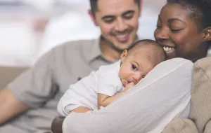 A young family with new born baby