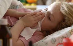A toddler with the flu