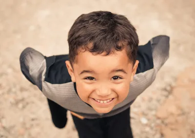 young boy smiling