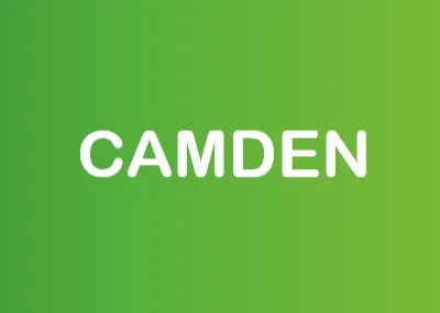 Green background with Camden in white text