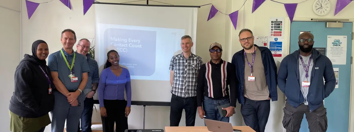 Picture of a group of Change Grow Live Barnet colleagues following their bespoke making every contact count session.