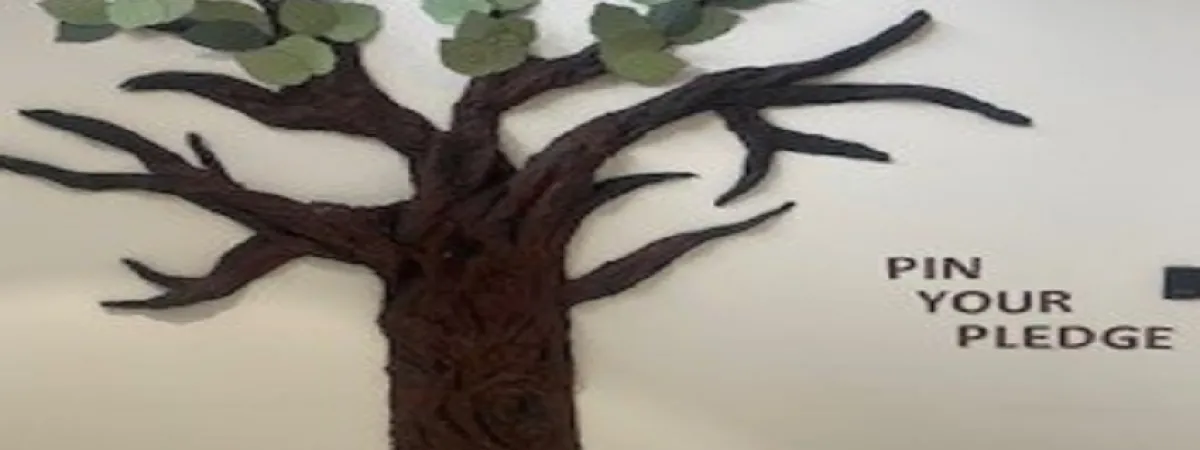 An artistic tree on a wall