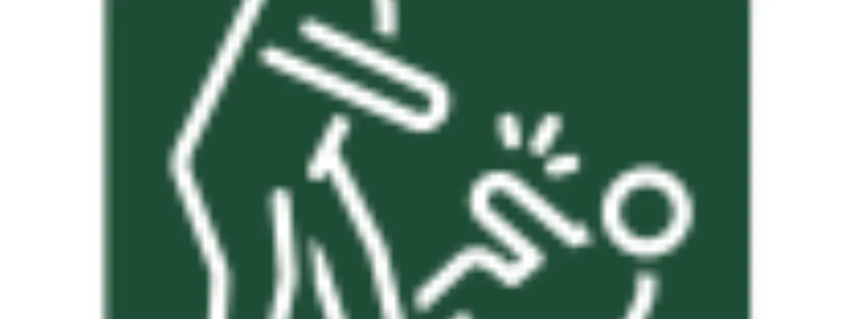 Green background with person pushing another person to the floor.