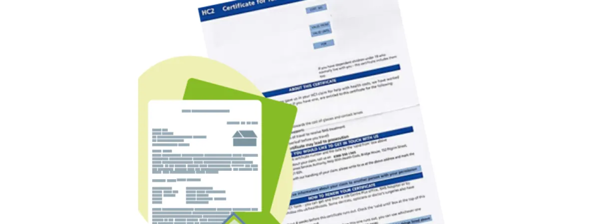 Drawing of a HC2 certificate