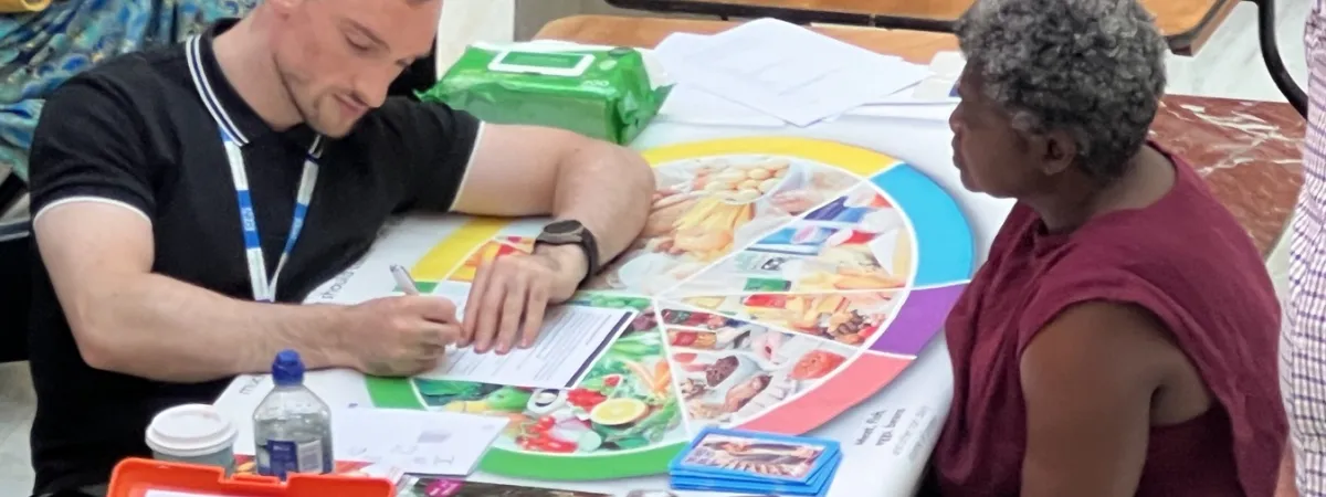 A Barnet resident receiving nutritional advice