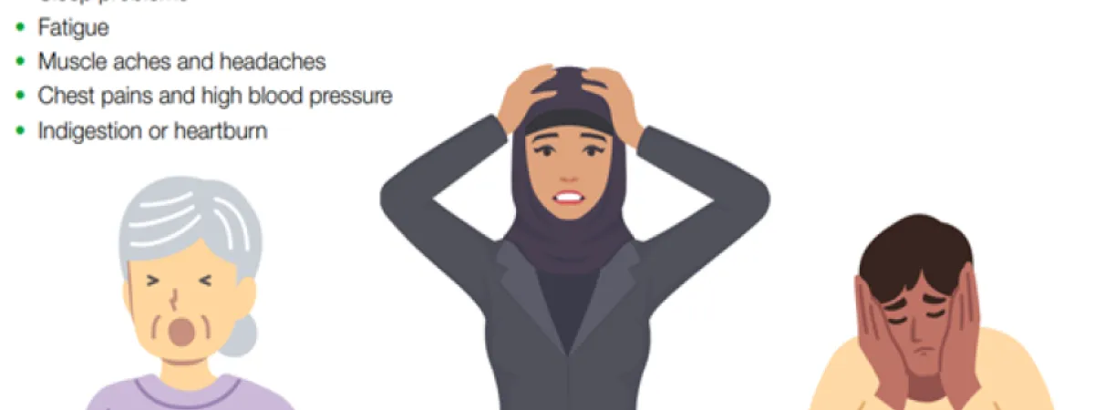 White background with green and black text explaining how trauma impacts the body