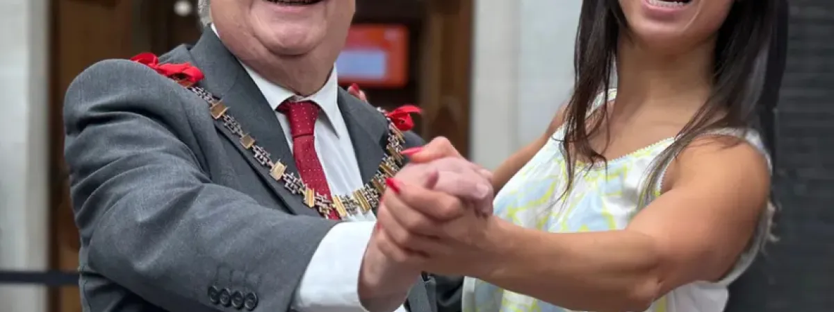 The mayor dancing with Katya from Strictly
