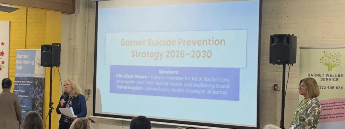 A photo showing the presentation of new Barnet Suicide Prevention Strategy