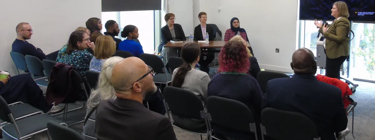 Cath Shaw addressing the DCMO panel.