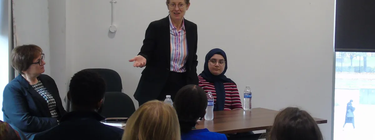Dr Jeanelle de Gruchy speaking at Barnet Council.