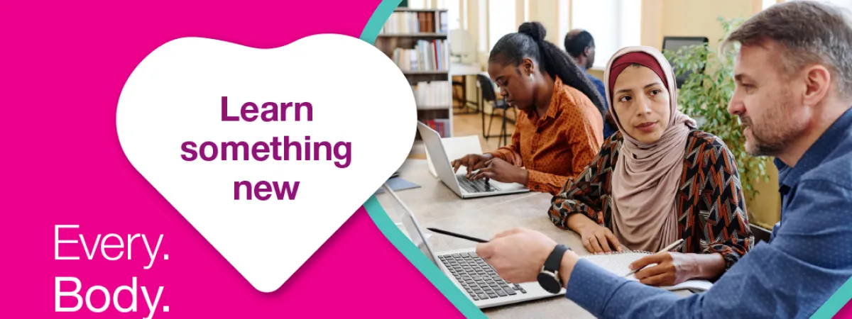 A young woman learning something new